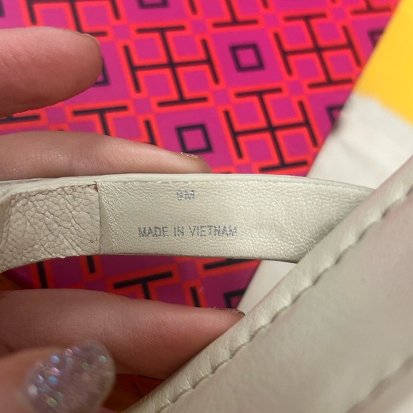 Tory Burch New Cream Pave Crystal Leather Miller Size 9 - Picture 9 of 10